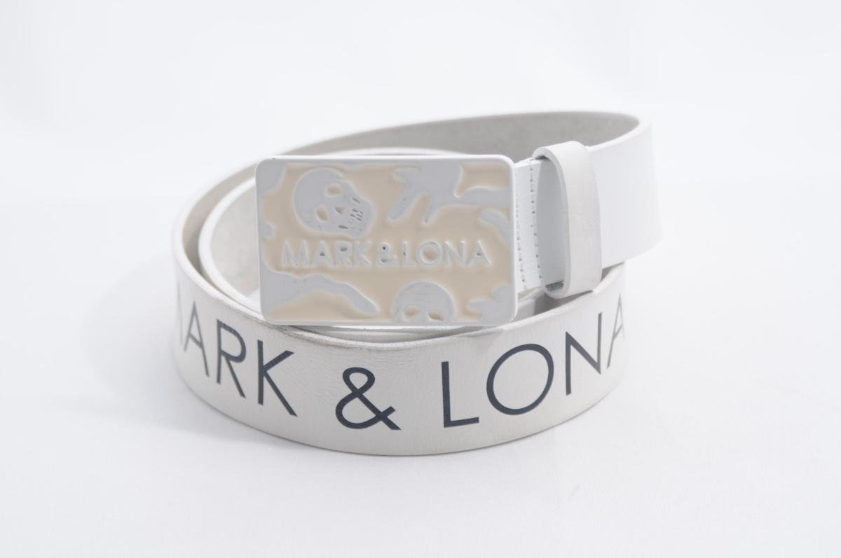 ゴルフ 訳有り 未使用 MARK&LONA ストニーコンビ レザーベルト サイズ1 白