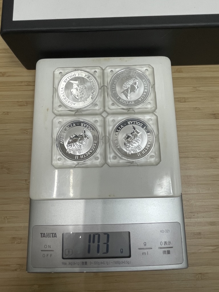 1枚32g×4【4枚まとめて】1996 オーストラリア 1ドル 純銀銀貨 1