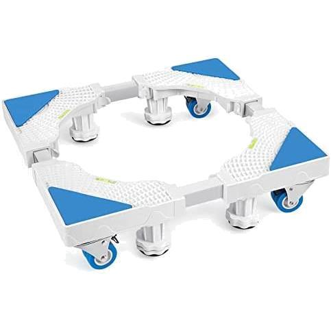 ★-ホワイト＆ブルー★ 洗濯機 台 キャスター付き 冷蔵庫置き台 かさ上げ 洗濯機台 防水パン 昇降可能 ドラム式洗濯乾燥機 乾燥機付き洗濯