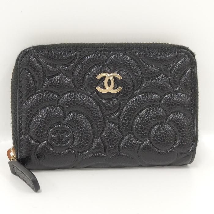 ココマーク ポーチ シャネル キャビアスキン CHANEL ブラック キャビア