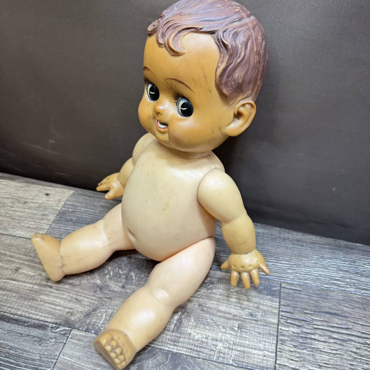 230217-86】昭和レトロ レトロ ソフビ 着せ替え人形 50cm 希少 当時物
