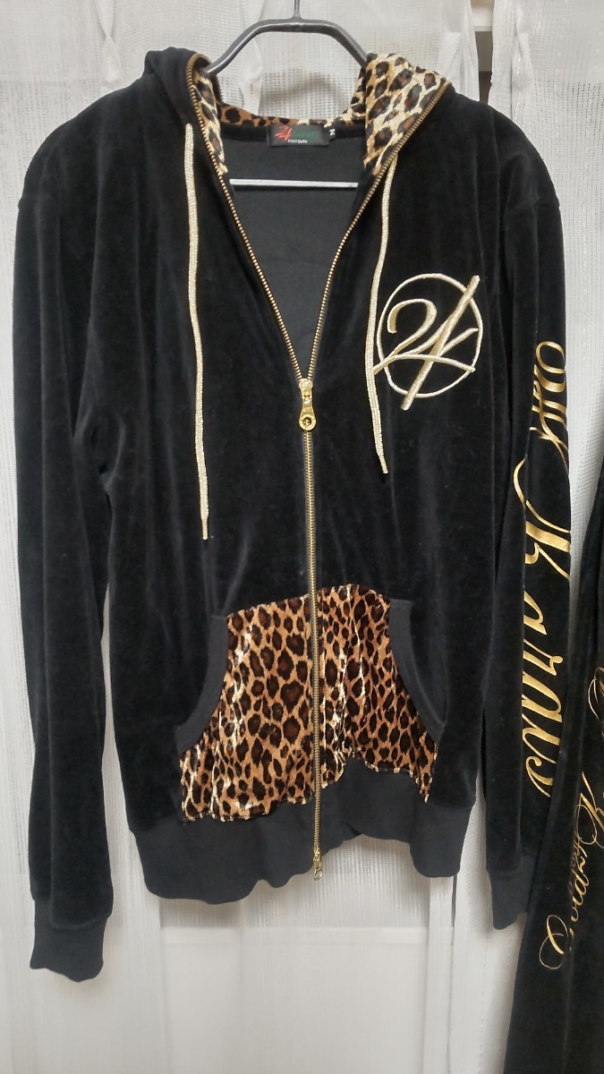 24karats ジャージ セットアップ ベロア 豹柄 レオパード 美品 M