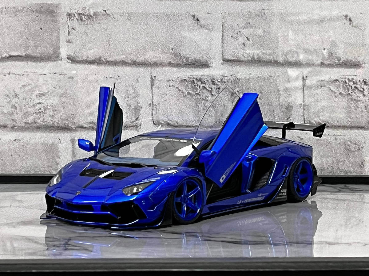 Modèle Réduit AUTOart 1:18 Lamborghini Aventador Liberty Walk LB-Works Violet Métallique