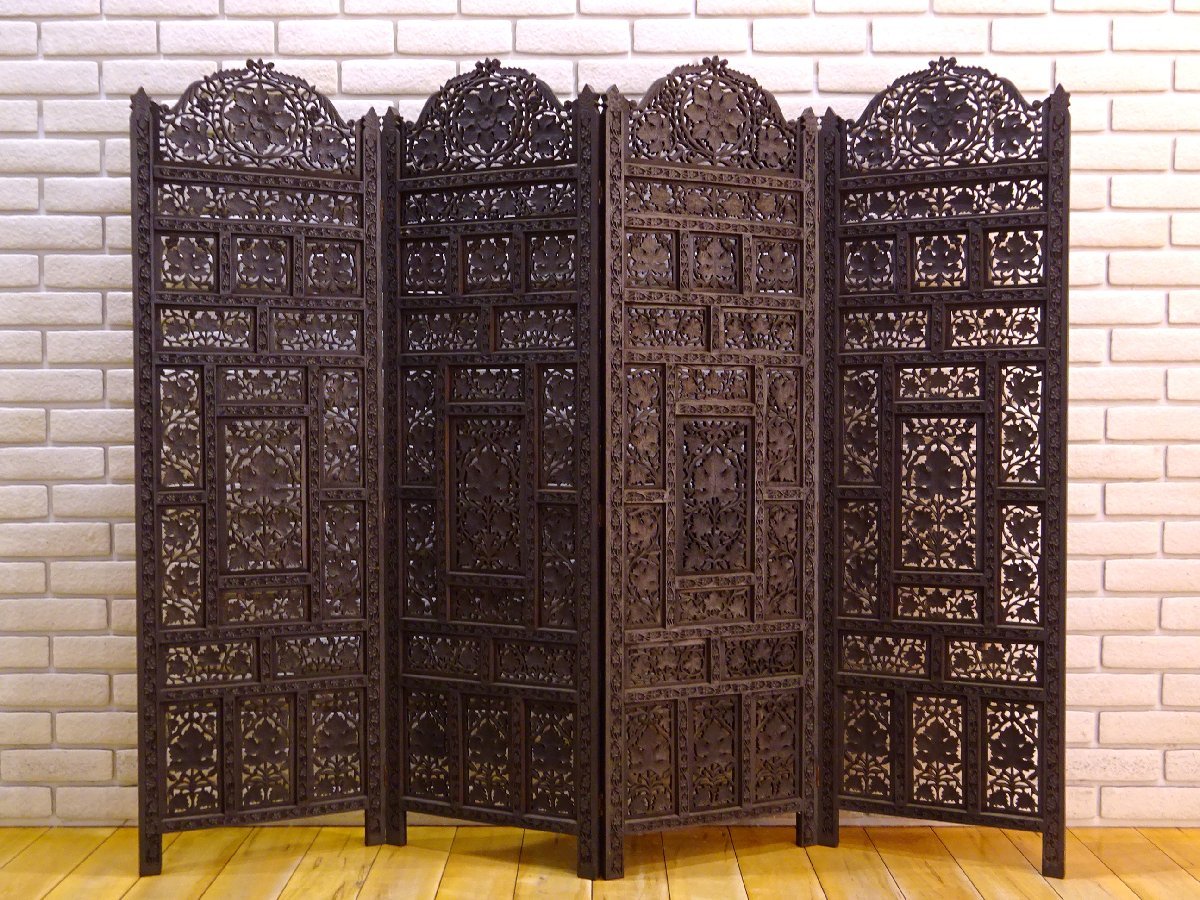 旧家旧蔵品初出 インドネシア バリ アンティーク 木彫 細密彫刻  