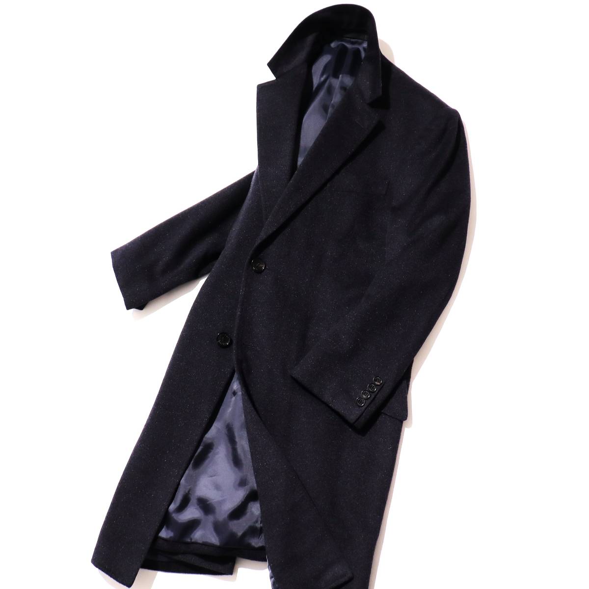 一生物の銘品◎怪物級ピュアカシミヤ100％「AUSTIN REED/オースチンリード」英国王室御用達◎クラシックの王道◎チェスターコート L程度