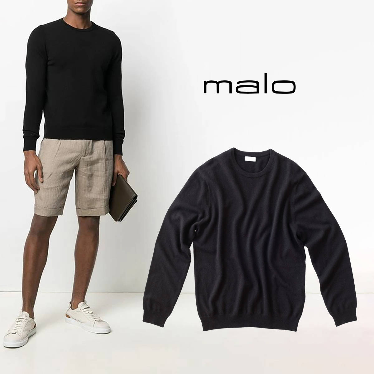 定価38万円 イタリア製 マーロ【malo】最高級カシミヤ 段返り3B 