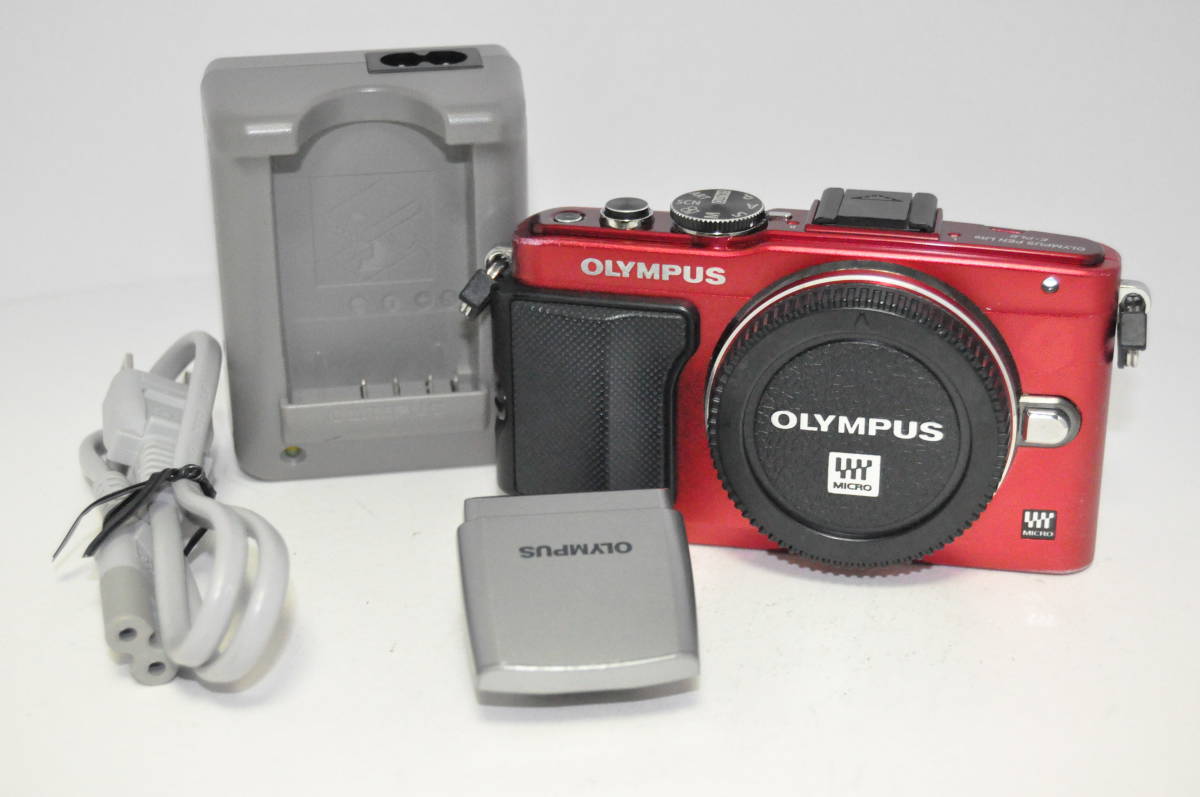 ☆難あり品☆ OLYMPUS オリンパス PEN Lite E-PL6 ボディ レッド TT776 