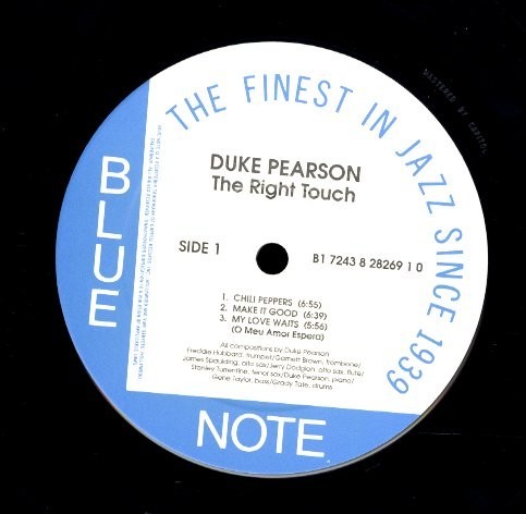94年 Blue Note USプレスLP Duke Pearson / The Right Touch B1 7243 8 28269 1