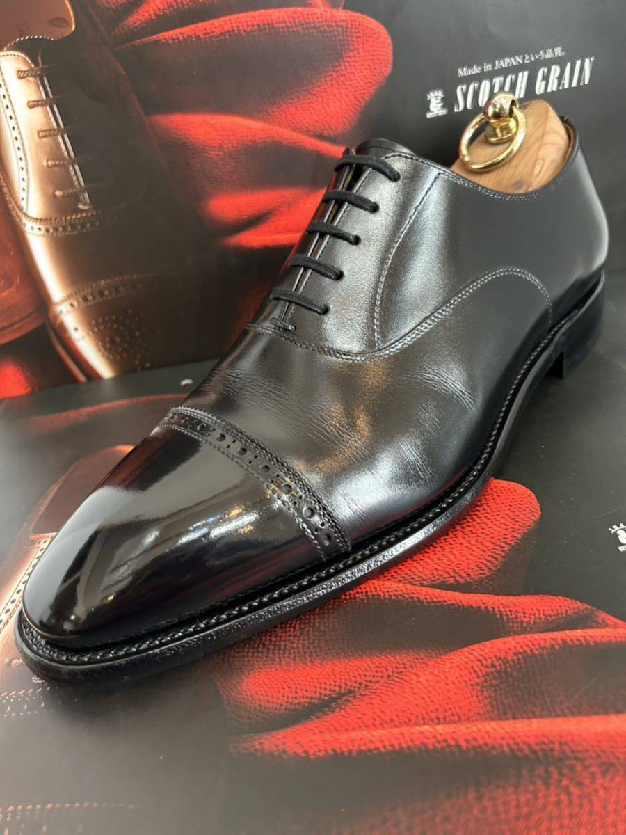 美品】 SCOTCH GRAIN 948 インペリアルブラック ストレートチップ 