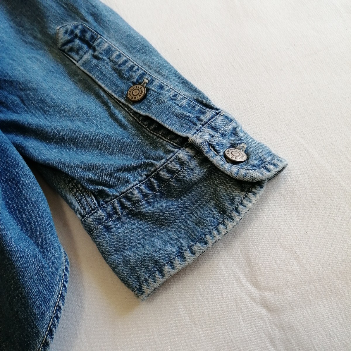 90s RRL デニムシャツ メタルボタン サイズ XL ビンテージ 三ツ星 