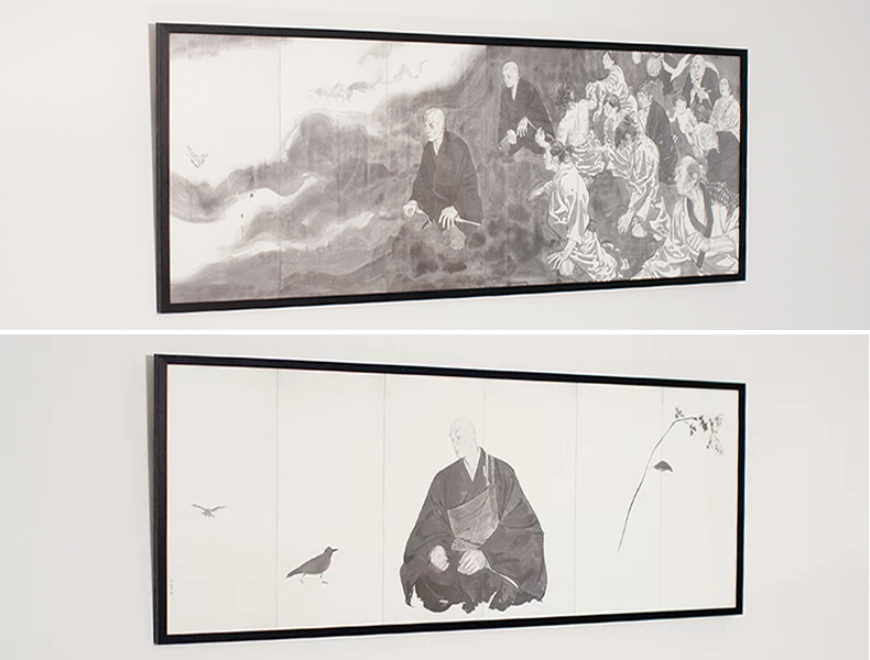 井野雄彦　屏風　「親鸞」 井野雄彦屏風「親鸞」