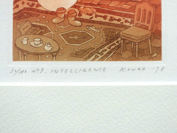 小浦昇/「NT9 INTELLIGENCE」/銅版画/額装品/直筆サイン入り/ 30/180