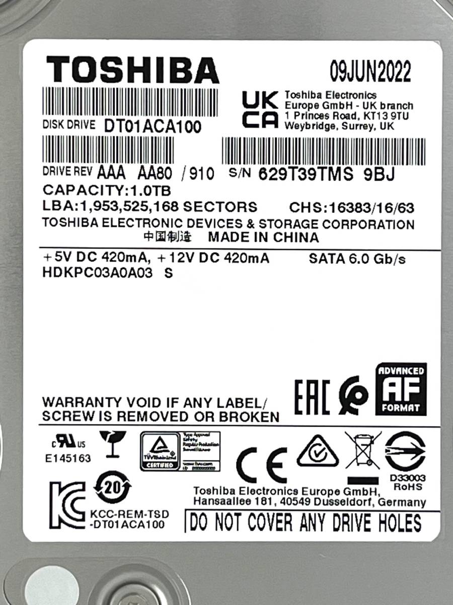 Toshiba DT01ACA100 Drive SATA 1TB Hard HDD - 1tb Desktop 3.5 DT01ACA Sata 3.5inch 7200rpm Review