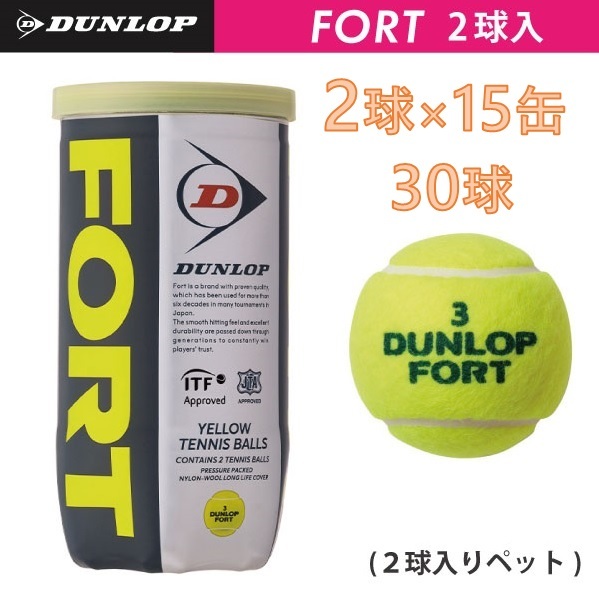 新品】【送料無料】ダンロップ フォート2球 15缶30球① ダンロップ