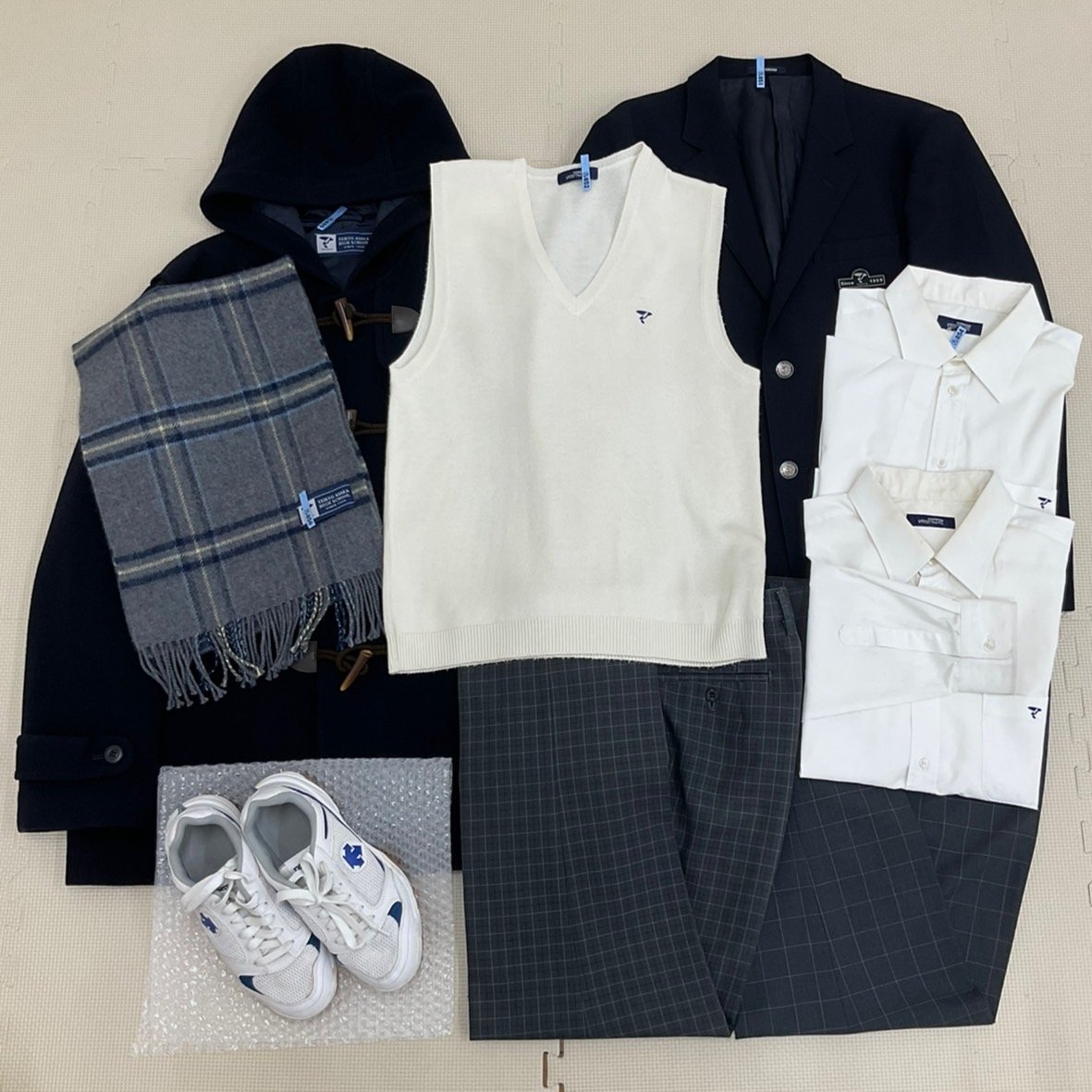 UT222-3(中古) 福島県 帝京安積高校 男子学生服 9点セット /L/LL/W76