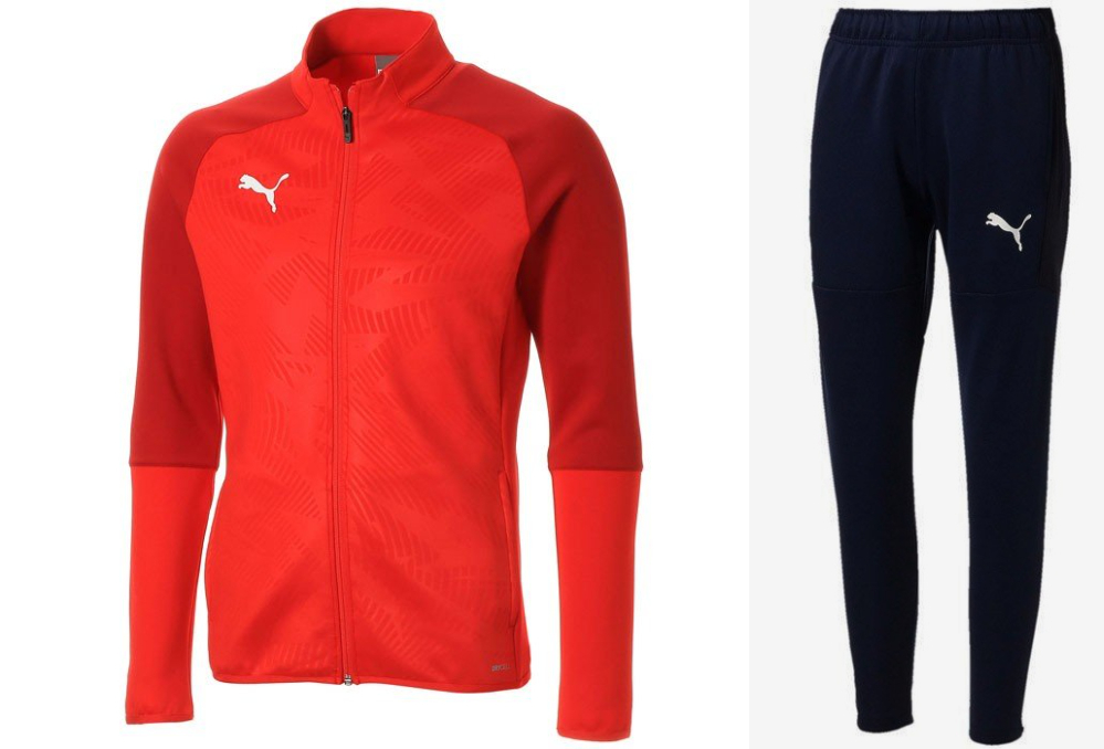 定価16，500円　プーマ　 トレーニング ジャージ上下セット　656193　704656　赤×紺　メンズS