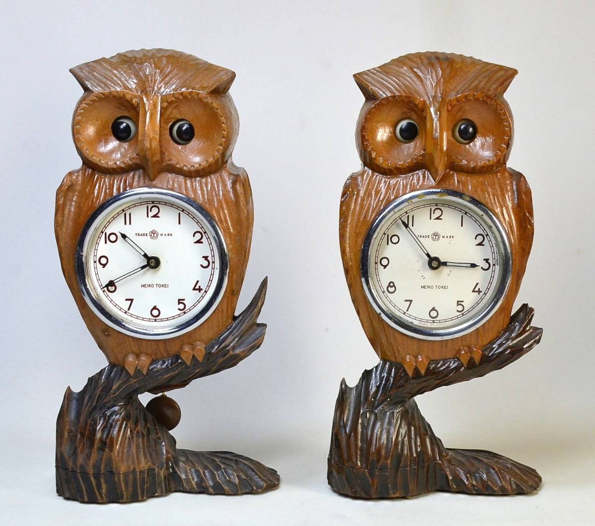 フクロウ時計 からくり メイコー時計 が1953年頃販売した フクロウの