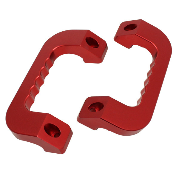 NV350キャラバン E26 アルミ製 ビレット アシストグリップ フロント レッド 左右セット 純正交換 社外品 内装 カスタム ドレスアップ