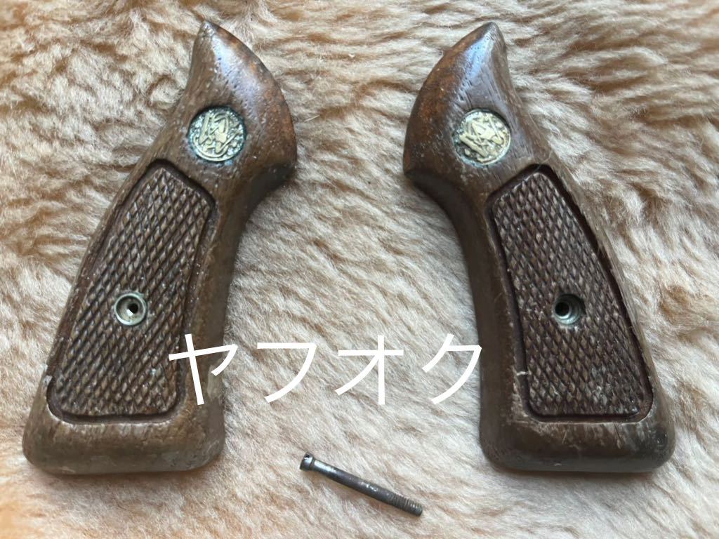 S&W社純正 M36他、Jフレーム用 スクエアバット マグナ 木製グリップ　希少品ブラックワッシャー