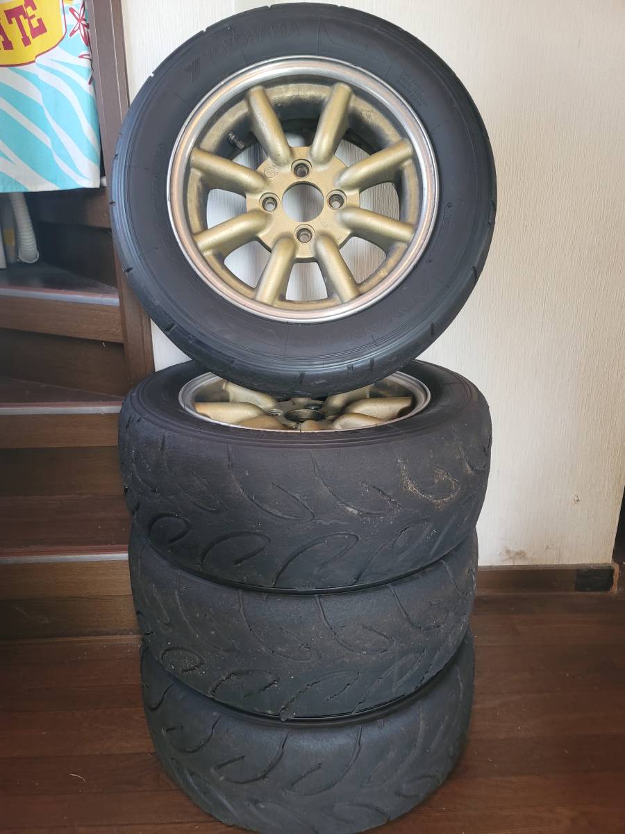 ☆ワタナベ 14インチ 6J +21 PCD100 4穴 ホイール Sタイヤ アドバン 
