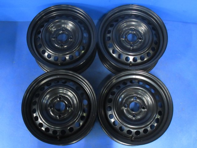 新車外】 4本 鉄チン フィット 純正 15インチ 6J PCD100 4穴 スチール