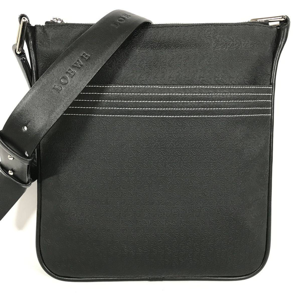 美品【ロエベ】本物 LOEWE ショルダーバッグ アナグラム総柄 斜め掛け