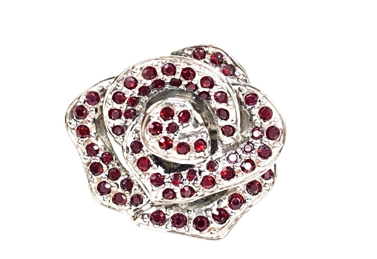 スワロフスキー 薔薇 ローズ メンズ ラペルピン 花 SWAROVSKI 赤 魔法 