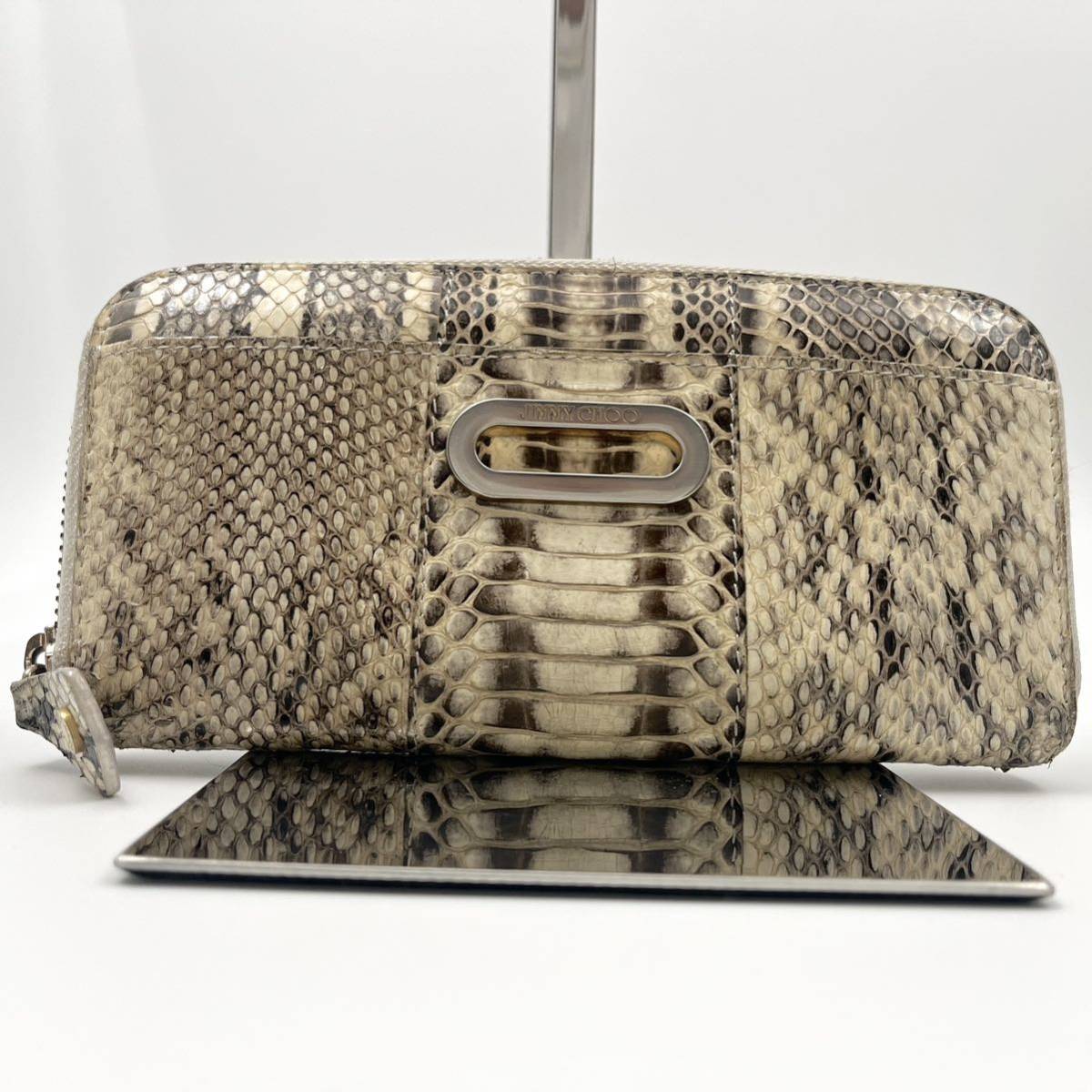 入手困難】JIMMYCHOO ジミーチュウ 長財布 パイソン ラウンド 