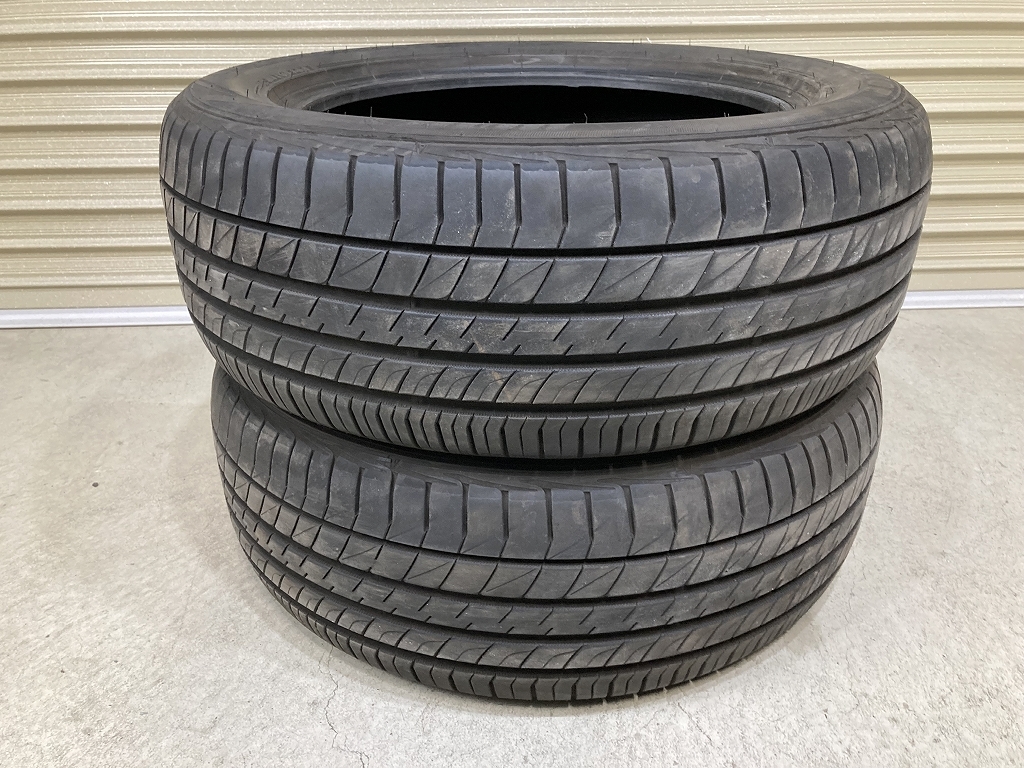 バリ溝 '21年製 DUNLOP LE MANS V SILENT CORE 225/55R17 2本セット 特殊吸音スポンジ ダンロップ ルマン (YQ1001)