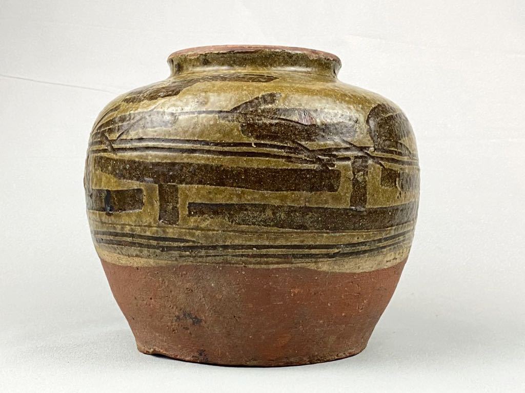茶道具 飾壺 仁清写 月に梅 陶六作 仁清写 色絵 金彩 鴛鴦