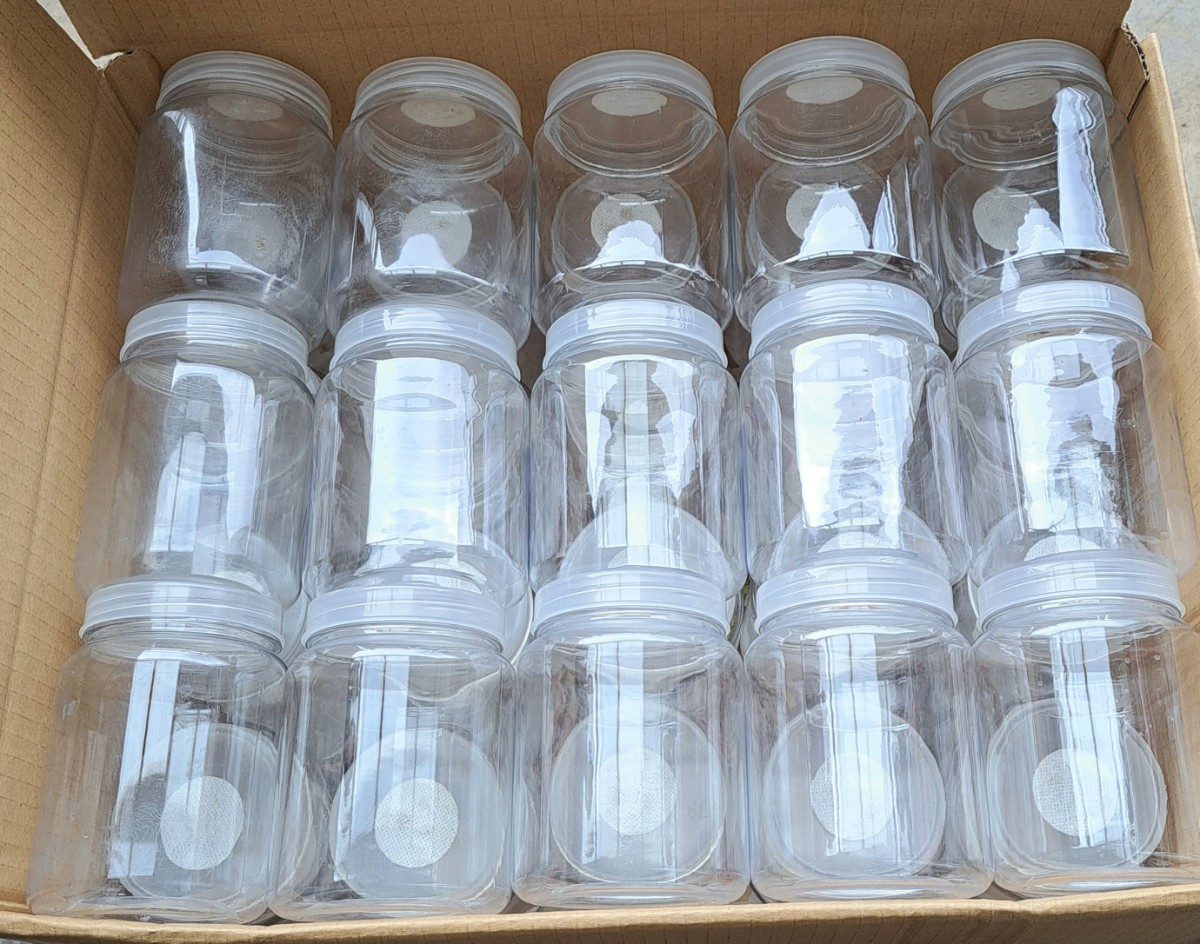 菌糸ビン 硬質クリアボトル 800ml×48本 1400ml×12本 計60本 【送料無料