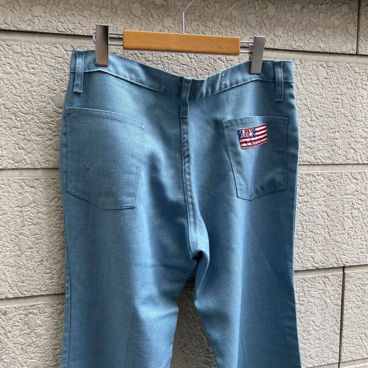 70s 80s USA古着 ワシントンディーシー フレアパンツ ベルボトム 水色 