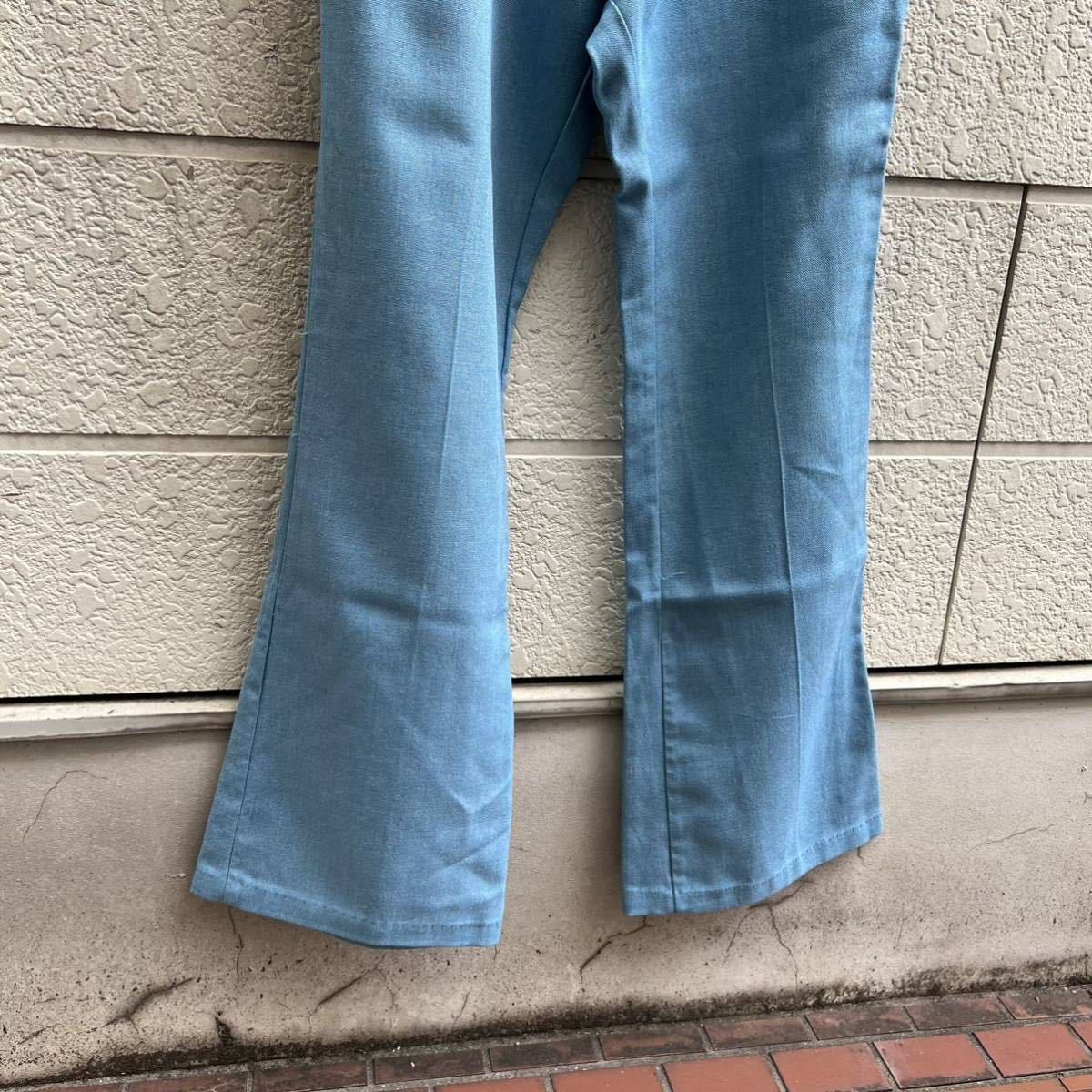 70s 80s USA古着 ワシントンディーシー フレアパンツ ベルボトム 水色 