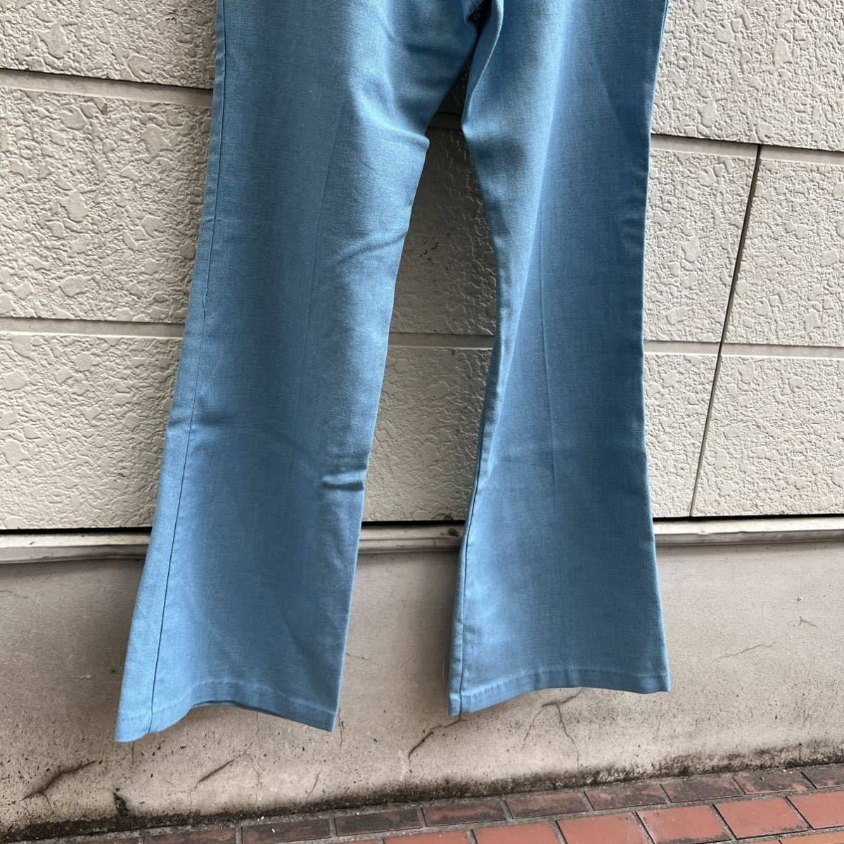 70s 80s USA古着 ワシントンディーシー フレアパンツ ベルボトム 水色 