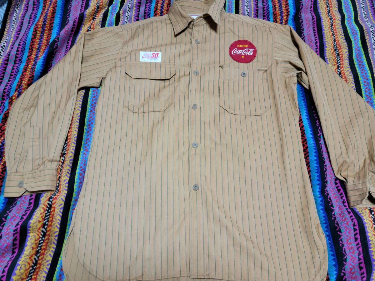 Coca-Cola USA製 コカコーラ 80s 70s ワークシャツ work - 逸品50s 