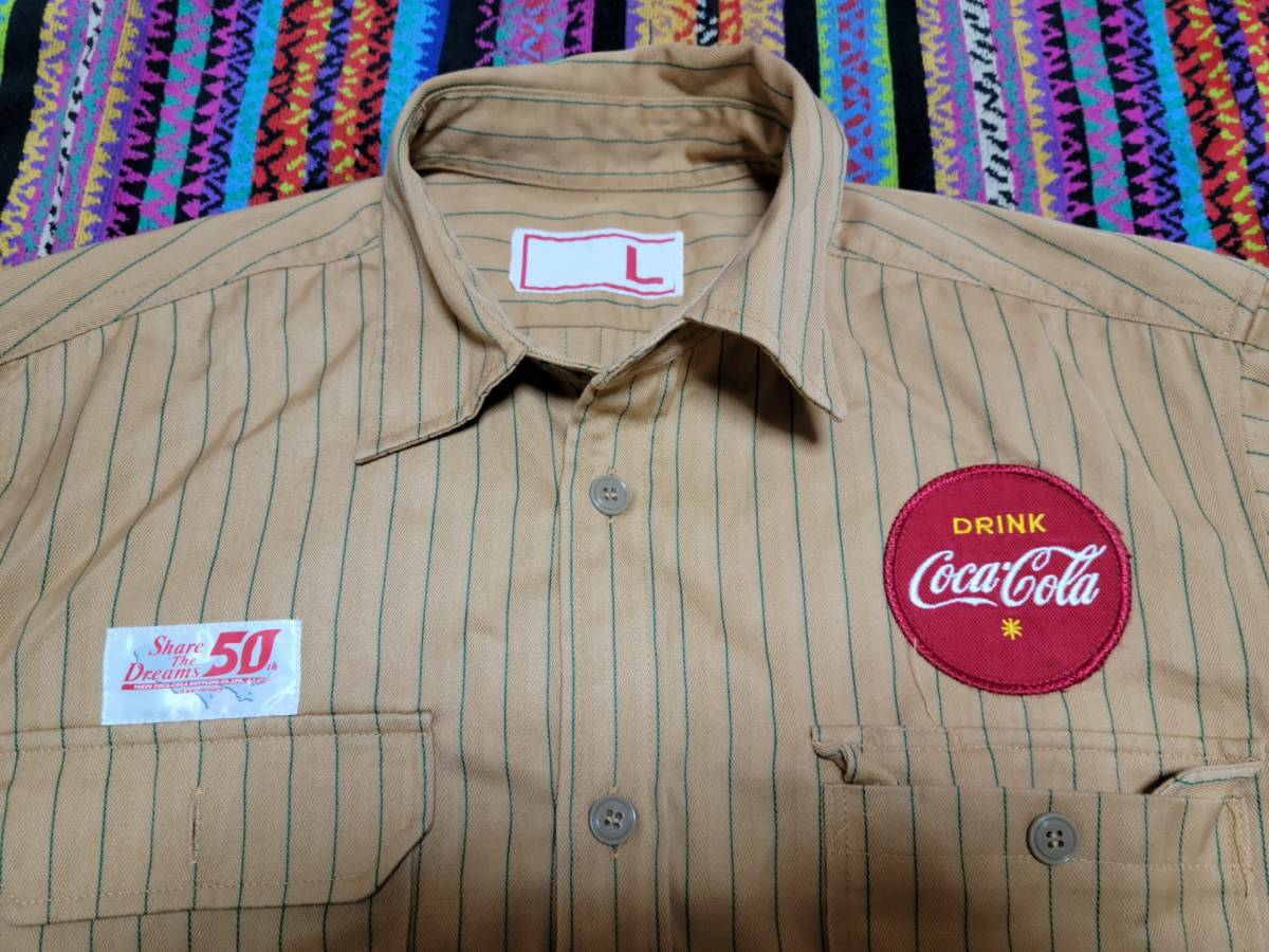 Coca-Cola USA製 コカコーラ 80s 70s ワークシャツ work - 逸品50s 