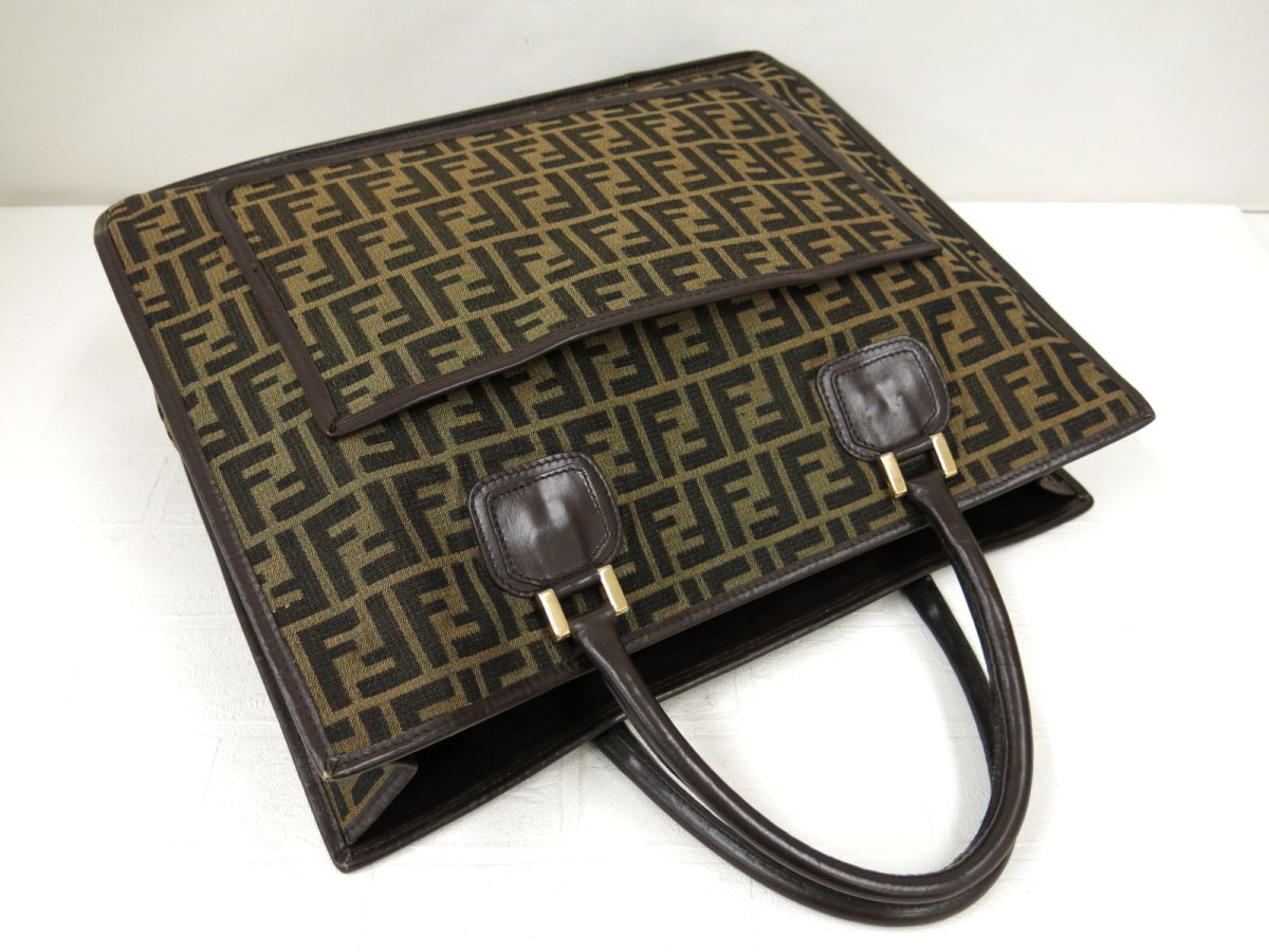 FENDI フェンディ ズッカ キャンバス ハンドバッグ ポーチ - 7AS122 