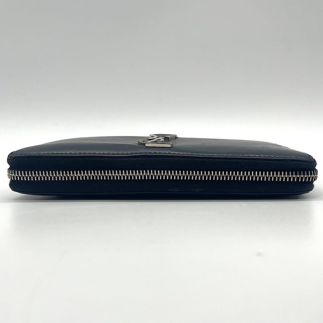 1円○極美品○SAINT LAURENT サンローラン YSL ラウンドジップ 長財布