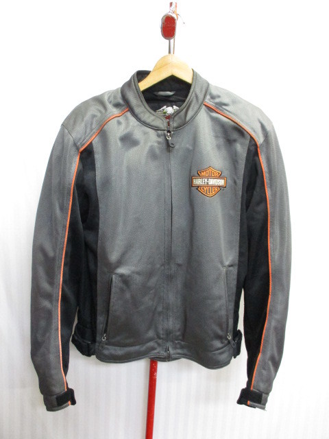 ハーレーダビッドソン　メンズライディングジャケット　メンズM プロテクターパット入りライダースジャケット メッシュ地バイクウエア04101