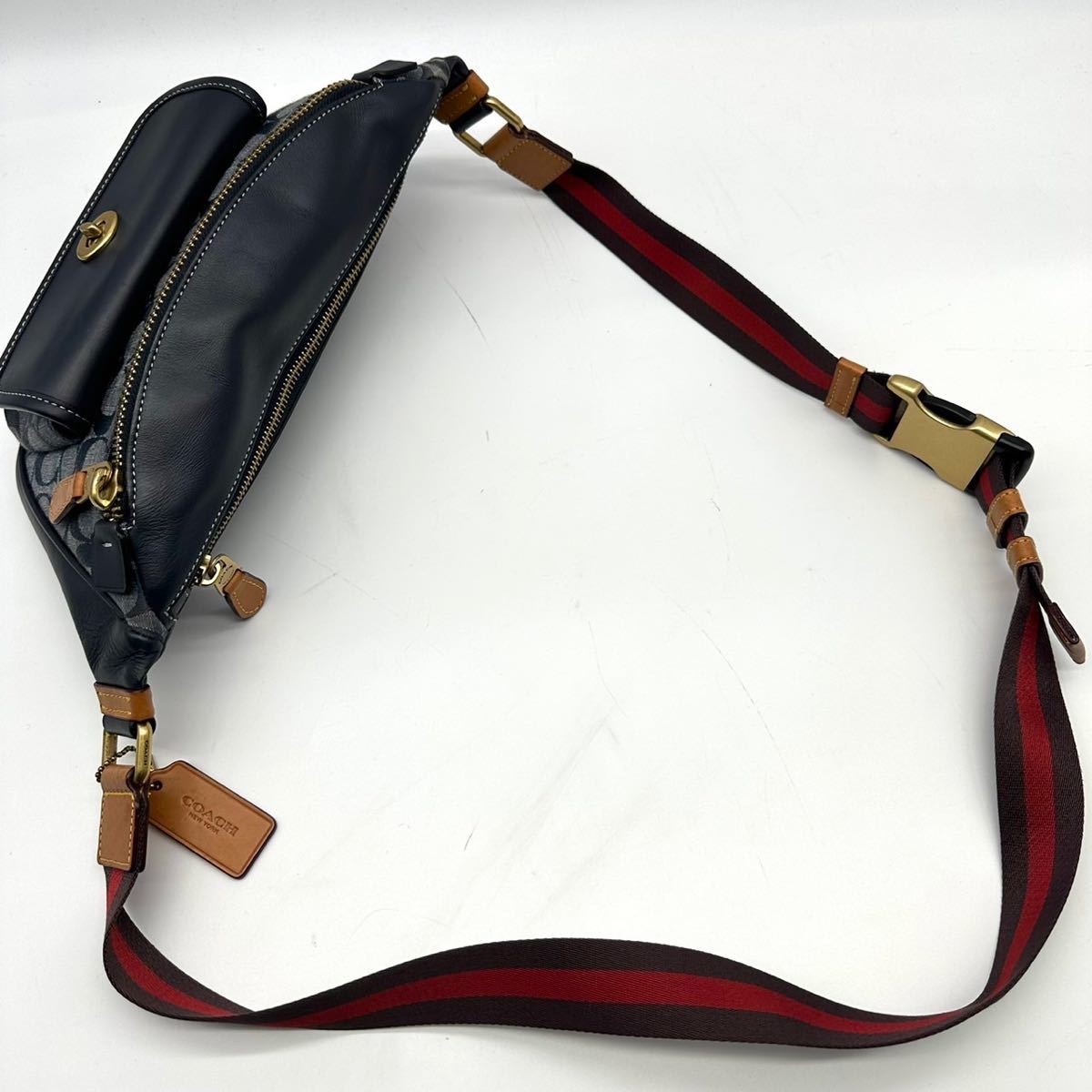 1円《美品》COACH コーチ ウエストポーチ ショルダーバッグ ボディ 
