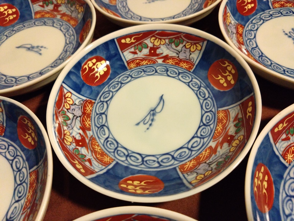 古伊万里 伊万里 色絵 金彩 豆皿 菓子皿 アンティーク伊万里 10客