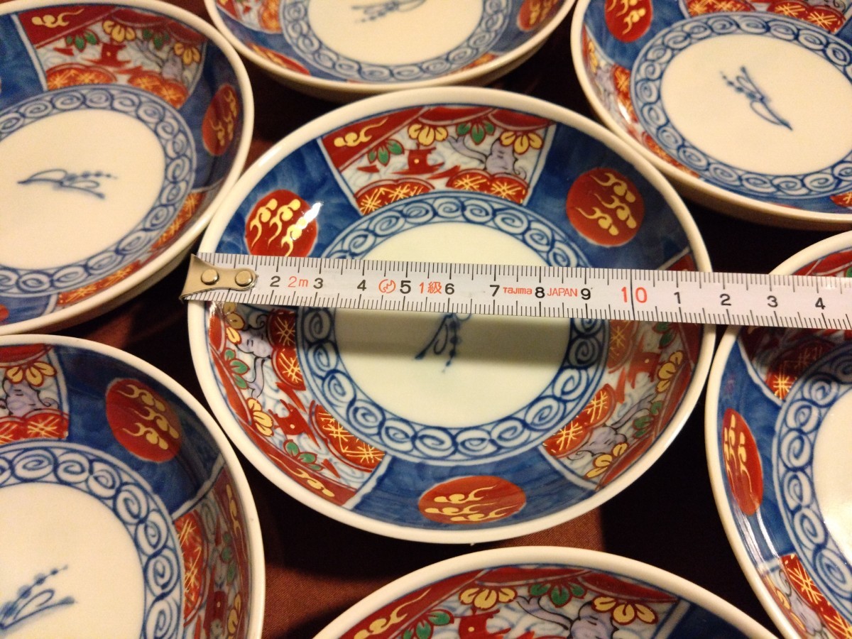 古伊万里 伊万里 色絵 金彩 豆皿 菓子皿 アンティーク伊万里 10客 古