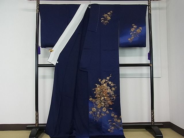 平和屋着物□訪問着 単衣 几帳草花文 暈し染め 金彩 鈴乃屋