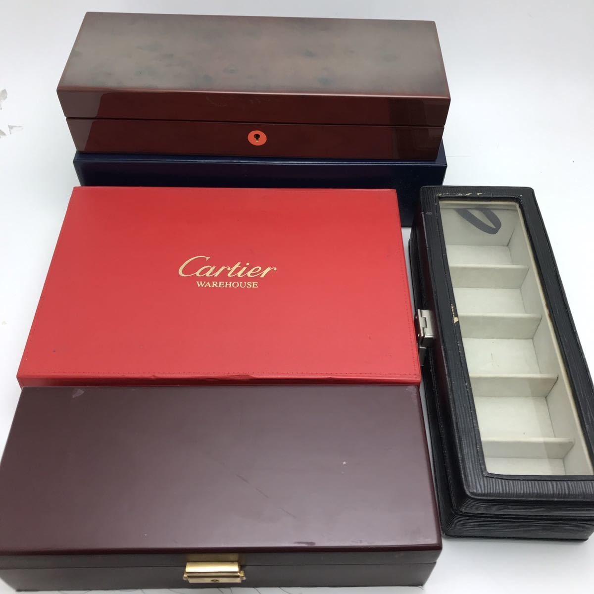 時計ケース4個 カルティエ セネター他 Cartier sentor 収納ボックス 