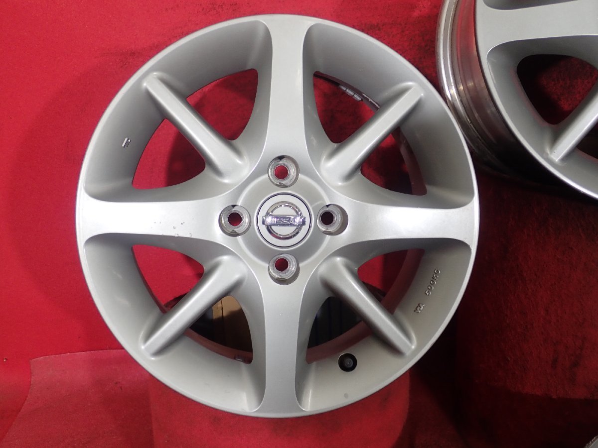 R15○【日産マーチK12純正：シルバー色】中古ホイール /PCD100 / 6J