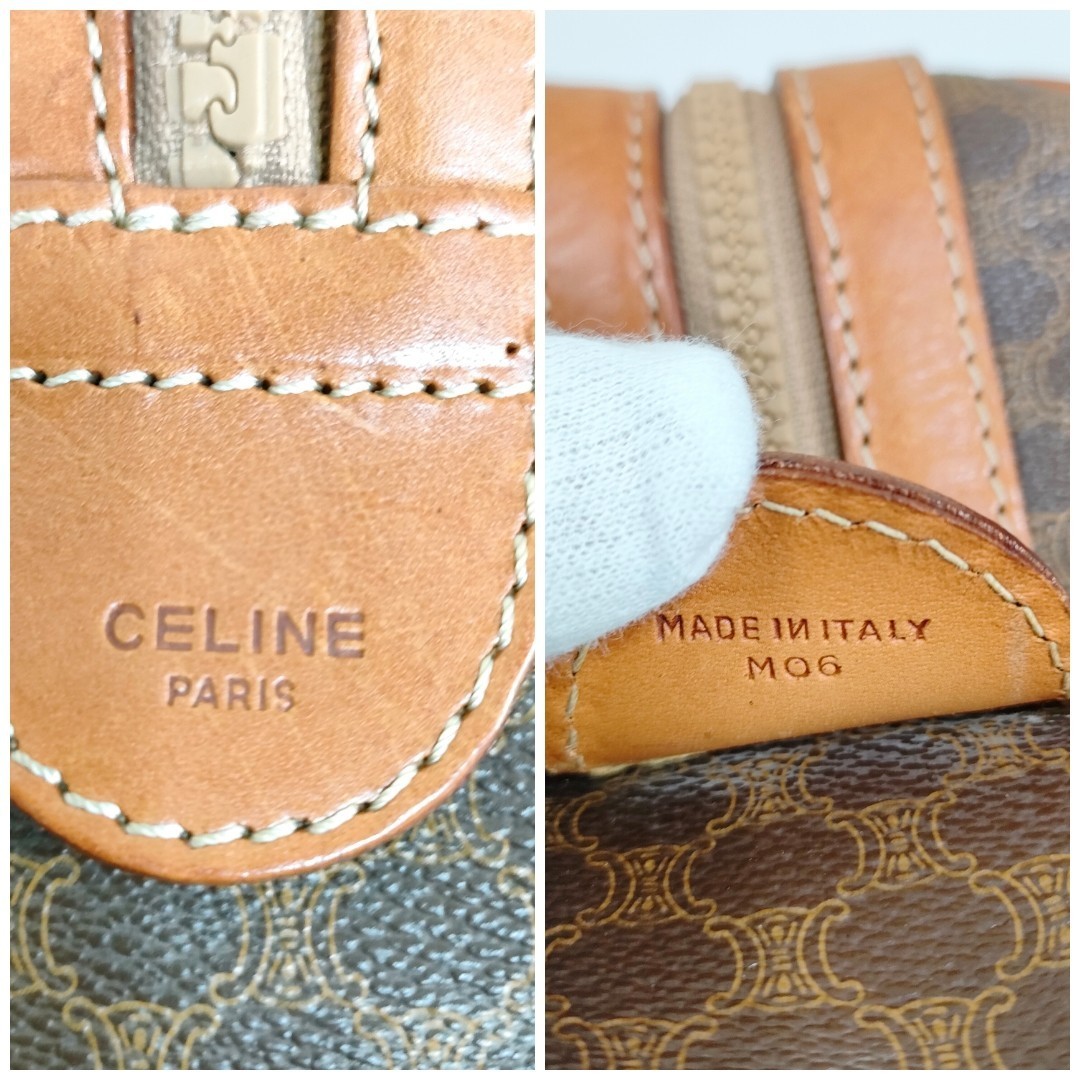 CELINE セリーヌ ミニ ボストンバッグ ヴィンテージ マカダム 柄 PVC