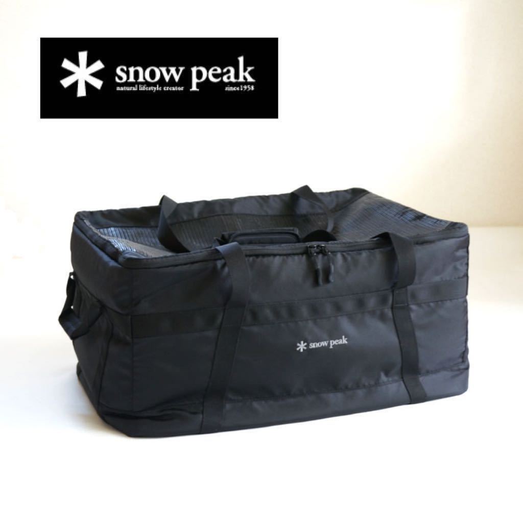 ◎ スノーピークsnow peak／ソフトコンテナバッグ 57×38×28㎝ 仕切付き／アウトドア用品収納 大容量 ナイロン ブラック／中古／A