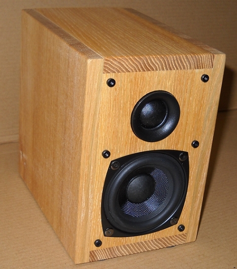 タモ1枚板自作2Wayスピーカ ペア Peerless 2way 自作タモ12mm厚1枚
