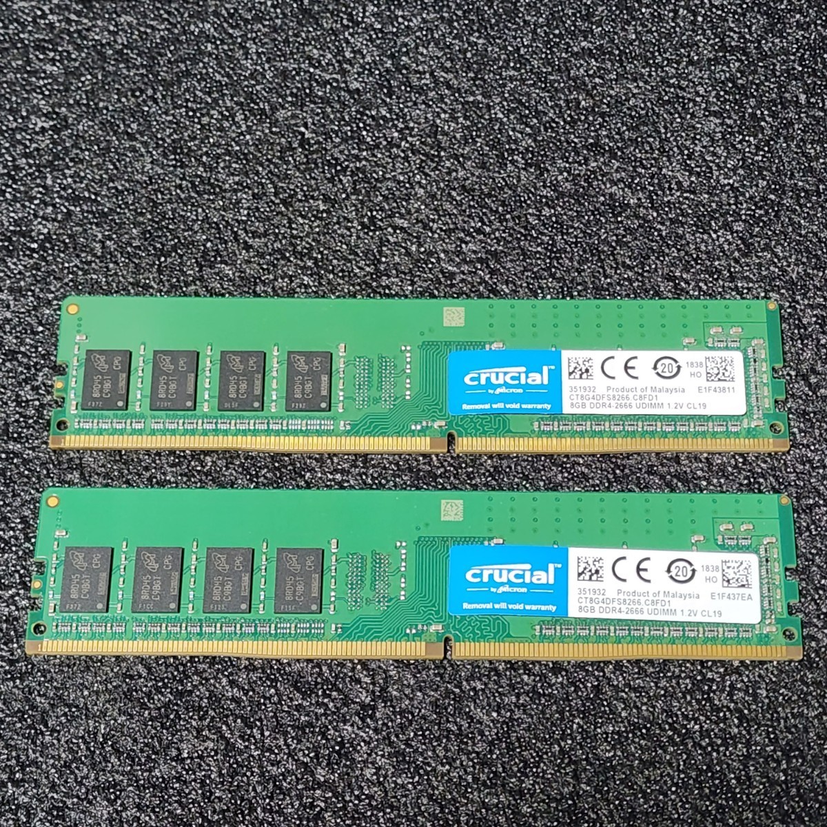 CRUCIAL DDR4-2666MHz 16GB (8GB×2枚キット) CT8G4DFS8266.C8FD1 動作