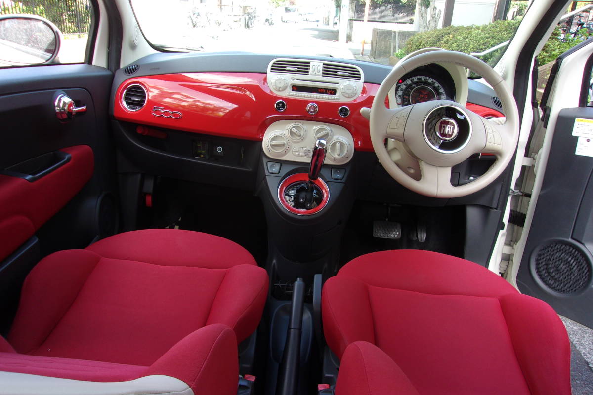 車検長～ぃ 24年 フィアット500 1.2 ポップ　アイドリングストップ　　検R6年12月 　 A/T（ マニュアルモード付） 落札後 即ご使用可
